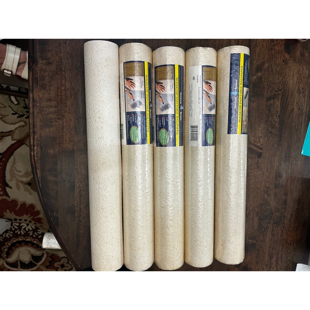 Graham & Brown Woodchip Paintable Wallpaper Pattern 442 Recycled Wood 5 Rolls